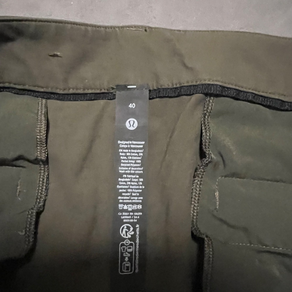 Lululemon ABC Classic-Fit Trouser Pants Stretch VersaTwill Dark Olive Men's 40 - Picture 4 of 8